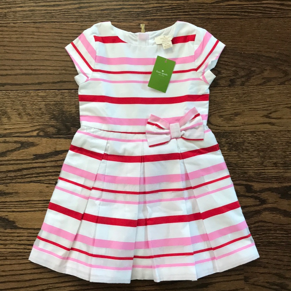 Kate Spade toddlers multi stripe dress 4Y pink